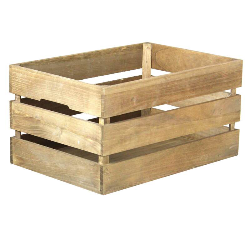 Quickway Imports Stackable Antique Style Wooden Crate Decorative
